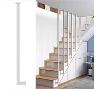 Customizable Stairway Steps Balustrades, Floor to Ceiling Mounted Stair Railing with Screws Kit L-Type Bannister Guardrail Non-Slip Safety Guardrail for Indoor Outdoor(White,3.1FT)