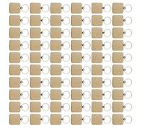 Customizable Sturdy Wood Keychain Charm Pendant Beech Wood Materials Portable Accessory for Painting and Carving Personalize Holder