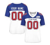 Customizable Team Football Jersey, Personalized Name/Number/Logo Breathable Fabric Sports T-Shirts, Multiple Sizes & Colors Available