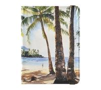 Customizable The Coconut Grove and Sandy Beach Leather Passport Holder Cover Travel Documents Organizer Protector Badge ID Vaccine Card Holder Wallet Lightweight, The coconut grove and sandy beach,
