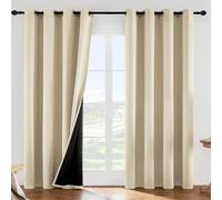 Customizable Thermal Insulated Blackout Curtains 2 Pieces Beige 52x84in 132x213cm Perfect for Balconies Dining Rooms Bedrooms Light Reducing Polyester Material