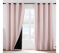 Customizable Thermal Insulated Blackout Curtains 2 Pieces Light Reduction Ideal for Balconies Dining Rooms Bedrooms Pink 42" x 63" 106cm x 160cm