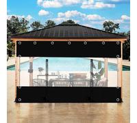 Customizable Transparent Tarpaulin Side Panels with Zip Doors Waterproof Clear Tarp Curtains for Pergola Gazebo & Patio Partition Rain Curtains W×H 2.3×2.5m (7.5 * 8.2ft)