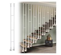 Customizable Two Rows Wrought Iron Baluster for Indoor Stairs 94" Height Safe Fencing Column Side Mount for Lofts & Villas White 1pc Prevent Falls Durable & Stylish