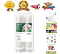 Bonsenkitchen Vacuum Sealer Rolls Bags, 2 Packs 28 cm x 600 cm Storage Bags (Total 12 m), BPA Free, Durable Commercial Customized Size for Food Storage and Sous Vide Cooking (VB3207)
