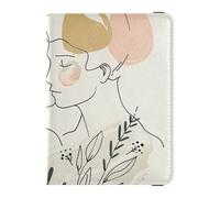Customizable Valentine's Day Lover Abstract Line Leather Passport Holder Cover Wallet Combo Cute Passport Book Ultra Slim, Valentine's Day Lover Abstract line, One Size