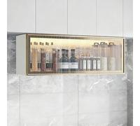 Customizable Wall Aluminum Cabinet with 2 Doors Makeup Organizer Narrow Storage Rack for Living Room Bedroom Kitchen Bathroom Entrance (120CM/47.2IN)