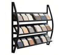 Customizable Wall-Mounted Tile Display Stand - 100x90cm Ceramic Sample Rack with Sturdy Iron Frame & Wooden Board for Showrooms, Retail Spaces, and Home Décor