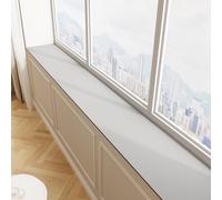 Customizable Waterproof Window Sill Pad Protector Mat Light Gray Cush for Bay Cuttable Removable Cover 160x20cm (63x7.9) Ideal for Home Remodeling