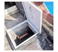 Customizable White Square Metal Basement Hatch Door, 45.7-91.4 cm, Security Access Cover, Anti-Theft Design for Outdoor Use, Perfect for Home Improvements