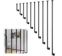 Customizable White Wrought Iron Stair Railing, Easy to Install for Indoor Stairs & Concrete Steps, 30 cm Height, & Elegant Side Baluster Posts