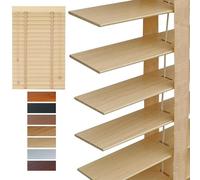 Customizable Wood Blinds for Indoor Windows 50mm Slats, 40 60 80 100 120 140 160 180 200 215cm Cordless Blackout Shades, Faux Bamboo Privacy Venetian Blind for Bedroom Office Bathroom(Oak)