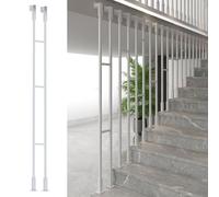 Customizable Wrought Iron Stair Railing Balusters Indoor Outdoor ils for Hotels Villas Offices White Column for Level and Sloped Stairs