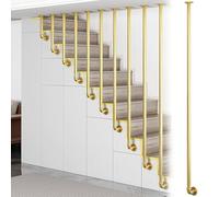 Customizable Wrought Iron Stair Railing, Easy-to-Install Side Posts for Balustrades, 30cm Height, White Indoor Stair Protection, Ideal for Concrete Steps