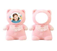 Customizable Your Face Photo Plush Toy,Personalised Bear Plush Add Photo Face Doll,Gifts for Dads, Moms, Kids, Boyfriends and Girlfriends (Pink)