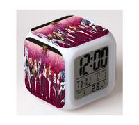 (Customization based on provided images, 3-battery model) Devil High DD Color Changing Seven-Color Alarm Clock Square Clock Creative Alarm Clock