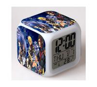 (Customization based on provided images, 3-battery model) Kingdom Hearts Color Changing Seven-Color Alarm Clock Square Clock Creative Alarm Clock