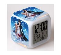 (Customization based on provided images, 3-battery model) Sword Art Online Color Changing Seven-Color Alarm Clock Square Clock Creative Alarm Clock