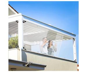 Customize 0.2mmTransparent Tarpaulin Backyard Pergola Clear Vinyl Tarp Curtain with Grommets Heavy Duty Rainproof Cloth for Camping Patio Gazebo Outdoor-Tarp to Cover The Sun and Rain ( Size : 1x1m )