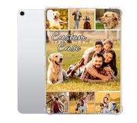 Customize Case for iPad Pro 12.9 inch 3rd Generation 2018 Personalized Custom Photo Collage Picture Text Soft TPU Cover for Apple Tablet 12.9'', Shockproof Thin Slim Fit Transparent Shell, Clear