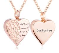 Customize Cremation Jewelry - Heart Urn Necklace Ashes Jewelry for Women Men - God has you in his arms I have you in my heart - Personalized Necklaces Engraved Names