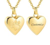 Customize Cremation Jewelry - Pet Heart Cremation Jewelry For Ashes For Dog/Cat Paw Urn Necklace Paw Print Pet Heart Urn Necklace Personalized Necklaces Engraved Names
