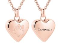 Customize Cremation Jewelry - Pet Heart Cremation Jewelry For Ashes For Dog/Cat Paw Urn Necklace Paw Print Pet Heart Urn Necklace Personalized Necklaces Engraved Names