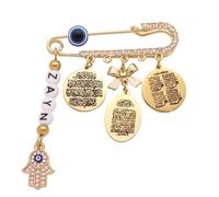 Customize english name islam quran four Qul suras AYATUL KURSI Vanyakad Baby brooch Pin