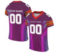 Customize Football Jersey T-Shirt Practice Sports Uniform Quick Dry Breathable Printed Name Number & TeamName Logo for Men Women Youth Kids S-7XL