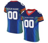 Customize Football Jersey T-Shirt Practice Sports Uniform Quick Dry Breathable Printed Name Number & TeamName Logo for Men Women Youth Kids S-7XL
