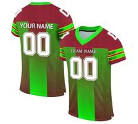 Customize Football Jersey T-Shirt Practice Sports Uniform Quick Dry Breathable Printed Name Number & TeamName Logo for Men Women Youth Kids S-7XL