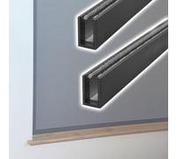 Customize Light Blockers Blackout Side Track Drill with Screws, Window Shades/ Roller Curtain/ Blinds Side Edge Light Blockers, Removable & Replaceable Blocking Strips Easy To Instal(Black 2pcs,40in/1