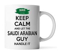 Customize Mugs - Saudi Arabian Gift for Men Grandpa dad Uncle Boyfriend White Coffee Mug - Keep Calm and Let The Saudi Arabian Guy Handle It