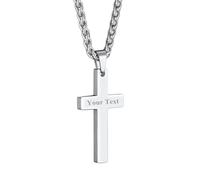 Customize Name Necklace Big Cross Pendant Necklace 316L Stainless Steel Crucifix Chain
