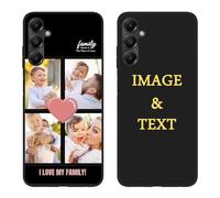 Customize Phone Case for Galaxy A05S Custom Pictures Anti-Drop Case Personalized Name Soft Case Birthday Gift for Family Men Women Photo Full Protective Cover Slim Fit Black FO