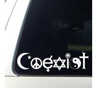 Customize Right Coexist Decal Sticker Vinyl Bumper - Christian Muslim Buddhist After Life Star Dancing Peace Pride