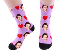 Customize Socks Personalized Sock with Photo Customized Unisex Funny Crew Sock Gifts for Men Women Gift for Birthday, Valentine's Day, Anniversaries Weddings