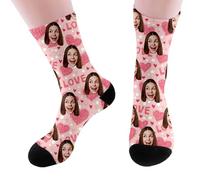 Customize Socks Personalized Socks with Photo Customized Novelty Crew Sock Custom Stuff Gift for Birthday, Valentine's Day, Anniversaries Weddings