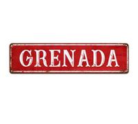 Customize Street Sign 4"x18" - Indoor Outdoor Use Address Sign with Any Text Custom Country Grenada Country Design for Door Farmhouse Outside Garden Birthday Decorations Housewarming Gifts