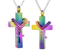 Customize Urn Necklaces For Ashes - Cremation Jewelry for Ashes Pendant - Cross Urn Necklace Urn Memorial Ashes Jewelry With Me Always Personalized Necklaces Engraved Names
