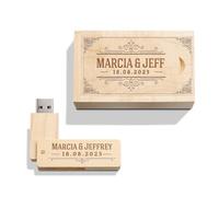 Customize USB stick with Engraved Solid Wood Box USB 3.0 Flash Drive Wooden USB Memory Stick with Personalized Gift Box Engraving for Weddings, Anniversaries, Graduations, Birthdays (Maple B, 256GB)