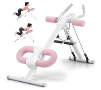 Customize what you need Adjustable Ab Machine - Foldable Abdominal Workout Equipment with 2 Incline Levels & 5 Height Adjustments, 100Kg Load Capacity, LED Display for Home Gym Beginners(Pink)