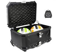 Customize What You Need Aluminum Motorcycle Top Case 45/55/65/80/100L - Waterproof Rear Tour Trunk Box with Security Lock for Travel Black(Black,80L)