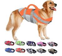 Customize what you need Dog Life Jacket - Ripstop Pet Floatation Vest with Rescue Handle & Reflective Stripes for Small, Medium & Large Dogs - Ideal for Pool, Beach & Boating - Purple(Black,L)