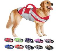 Customize what you need Dog Life Jacket - Ripstop Pet Floatation Vest with Rescue Handle & Reflective Stripes for Small, Medium & Large Dogs - Ideal for Pool, Beach & Boating - Purple(Black,L)
