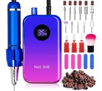 Customize What You Need Electric Nail Files,Electric Nail File 35000 RPM Adjustable Speed Nail Drill, Low Noise Professional Nail Drill Manicure Pedicure Set, for Gel Nail Acrylic Nails(Blue)