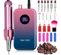 Customize What You Need Electric Nail Files,Electric Nail File 35000 RPM Adjustable Speed Nail Drill, Low Noise Professional Nail Drill Manicure Pedicure Set, for Gel Nail Acrylic Nails(Gold)