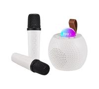 Customize what you need Karaoke Machine Mini Wireless Microphone and Speaker Set with 2 Microphone Gifts for Birthday Party Desktop Outdoor Home KTV Set Disco LED Lights Handheld Mic Portable Karaoke