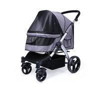 Customize What You Need Large Dog Stroller - Pet Gear Travel Stroller for Two Cats - Breathable Oxford Cloth - Aluminum Alloy Frame - Supports Up to 30kg(Dark Gray)