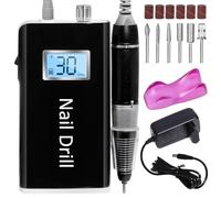 Customize What You Need Portable Electric Nail Drill - 30000 RPM Cordless Nail File Machine for Acrylic Gel Polish & Manicure Salon Use(Black)